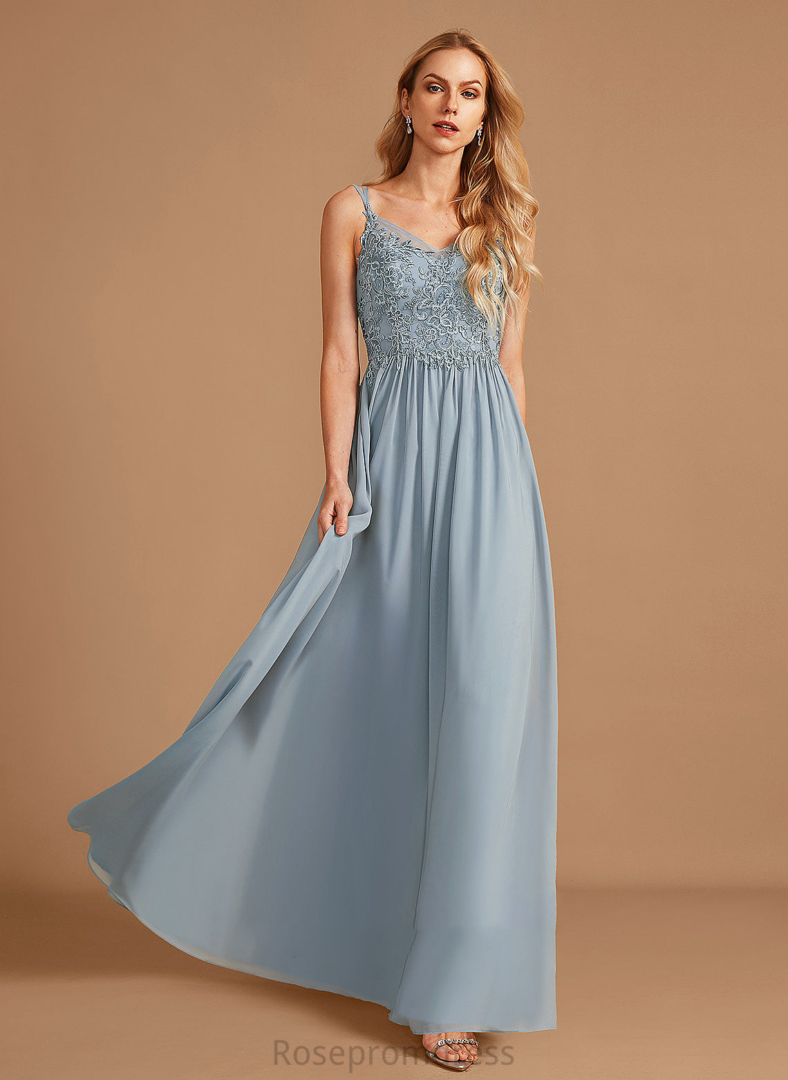 Floor-Length Embellishment V-neck Ruffle A-Line Fabric Neckline Length Silhouette Mabel Bridesmaid Dresses