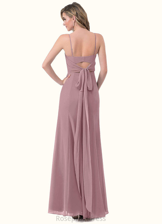 Myla A-Line Side Slit Chiffon Floor-Length Dress SRSP0019651