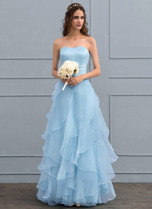 Floor-Length Ruffles Wedding With Organza Dress Heaven Wedding Dresses Sweetheart Cascading A-Line