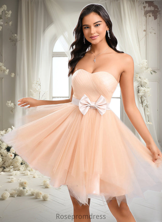 Viola Ball-Gown/Princess Sweetheart Short Tulle Homecoming Dress With Bow DSP0025719