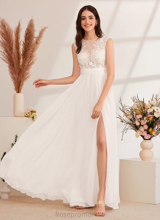 Beading Wedding Split Front A-Line With Tabitha Wedding Dresses Floor-Length Dress Illusion