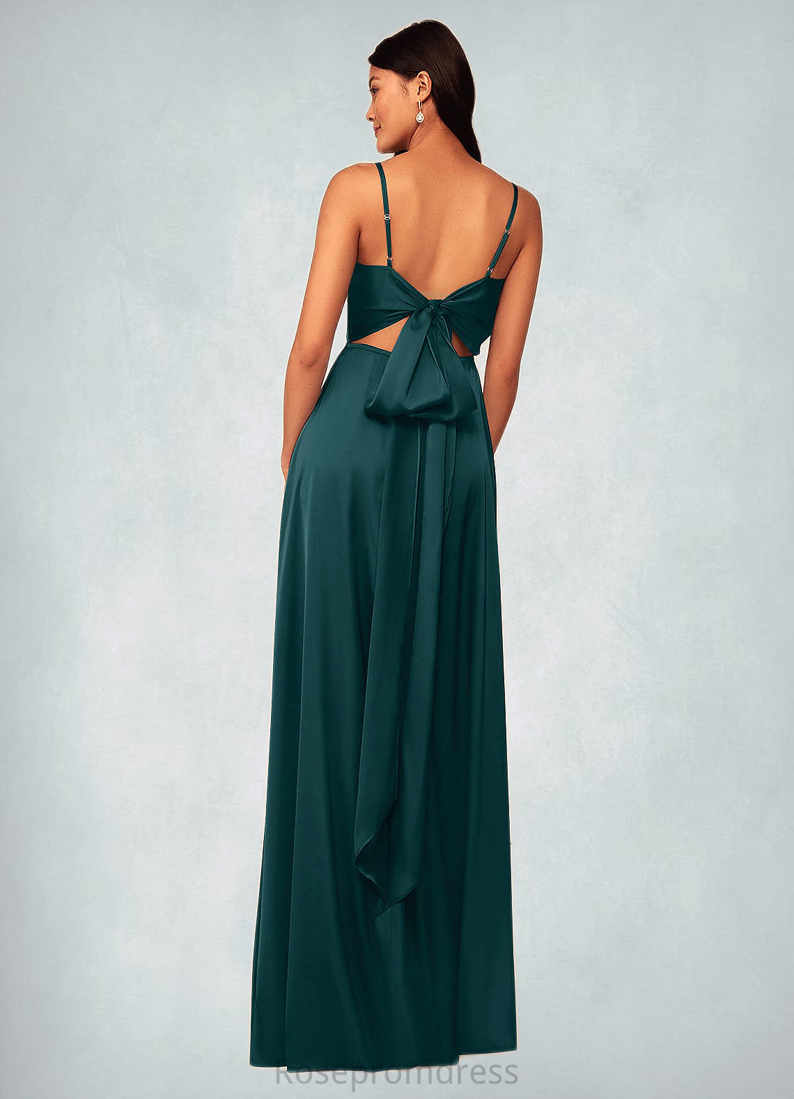 Mabel A-Line Stretch Satin Floor-Length Dress SRSP0019692