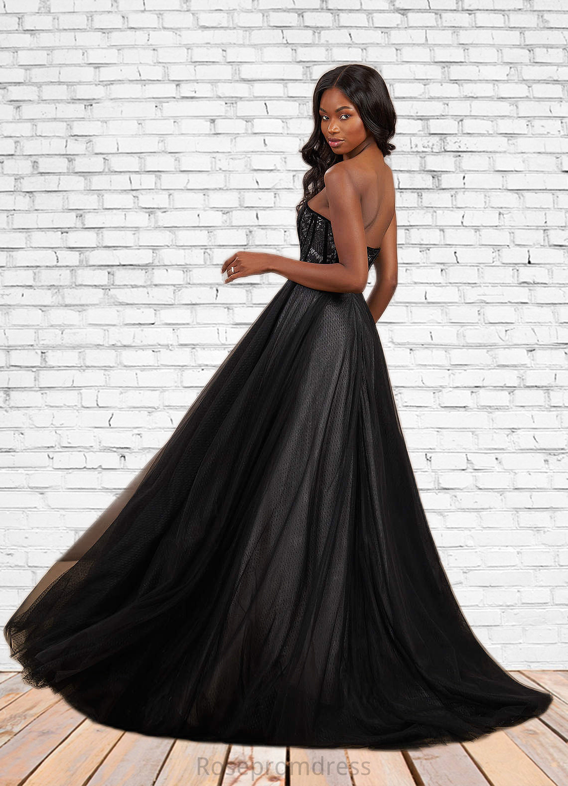 Mariam Ball-Gown Lace Tulle Sweep Train Dress SRSP0020117