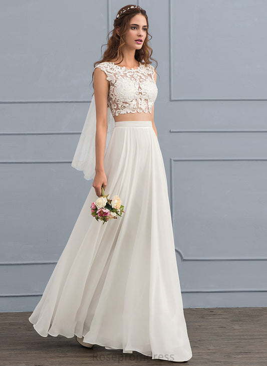 Dress A-Line Wedding Neck With Chiffon Beading Floor-Length Wedding Dresses Sequins Aryanna Scoop
