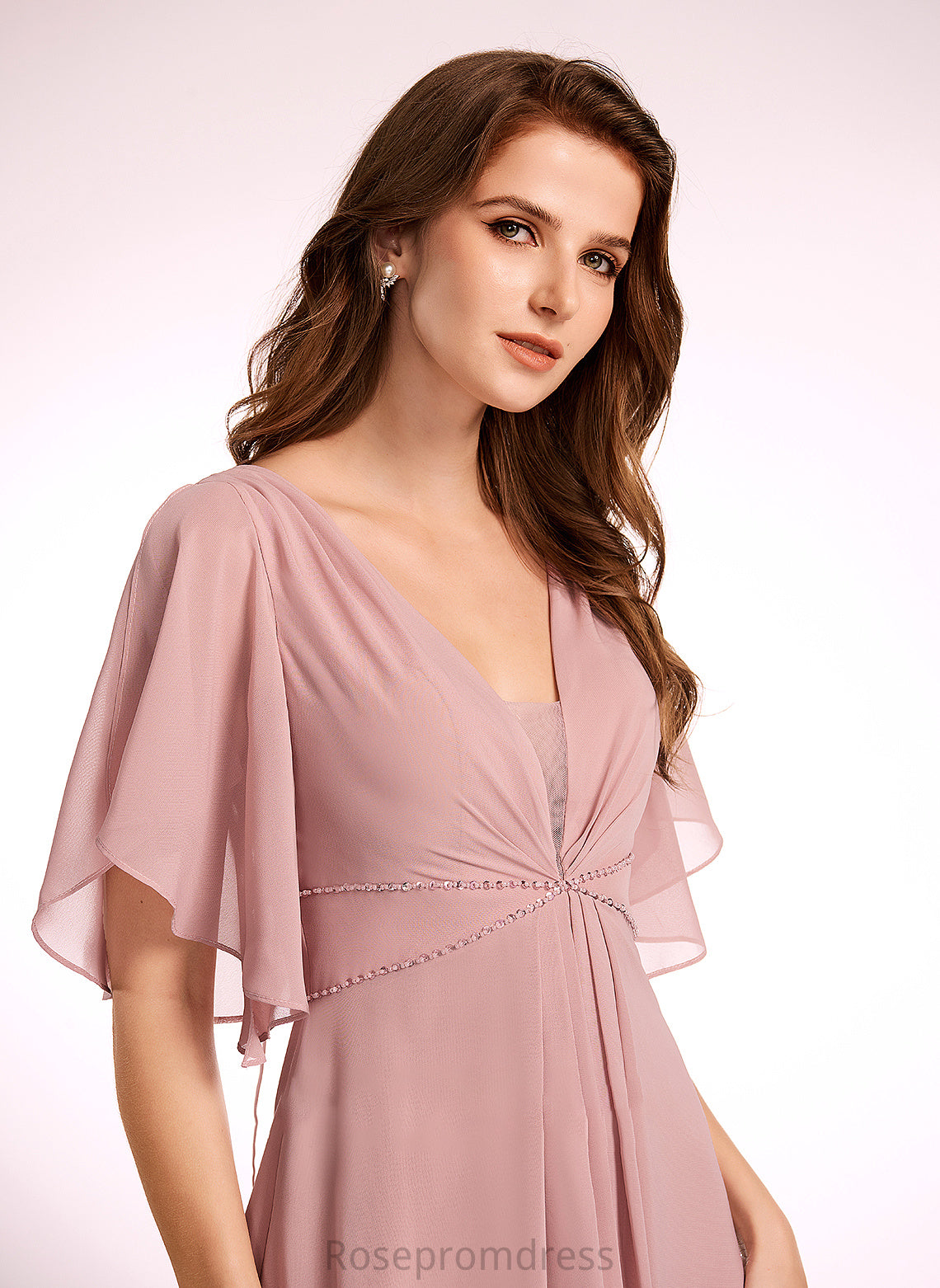 Silhouette Floor-Length Neckline Fabric V-neck Straps A-Line Length Catalina Floor Length A-Line/Princess Natural Waist Bridesmaid Dresses