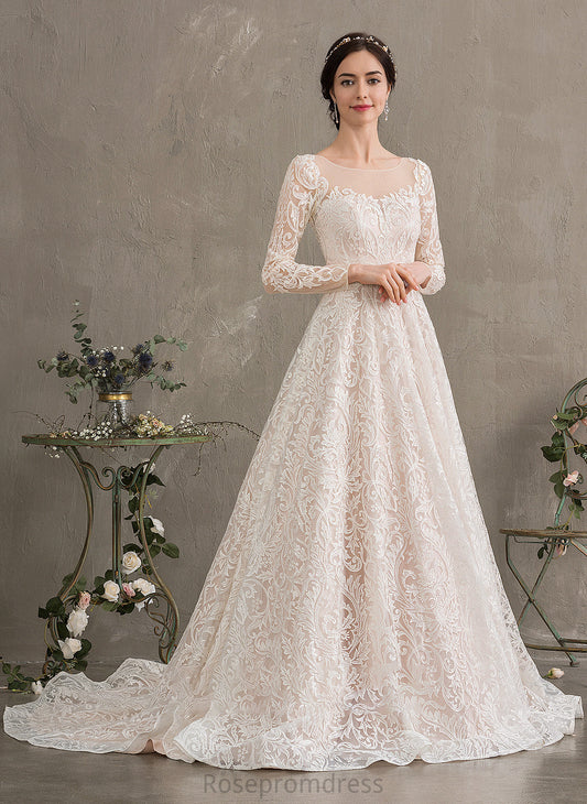 Court Illusion Wedding Lace Kit Train Wedding Dresses Dress Ball-Gown/Princess