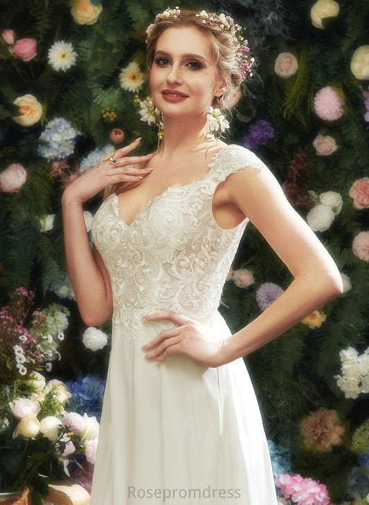 Lace A-Line V-neck Floor-Length Dress Jacqueline Wedding Dresses With Wedding