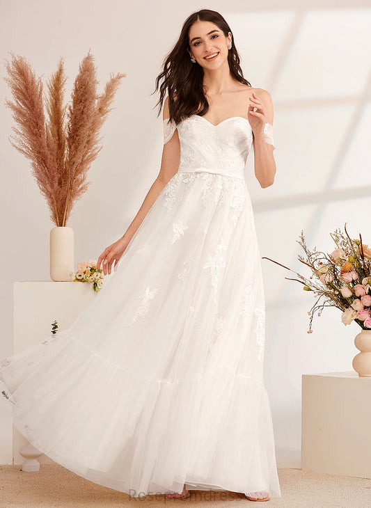 Dress Off-the-Shoulder Roselyn Sequins Wedding Floor-Length Beading Wedding Dresses With A-Line