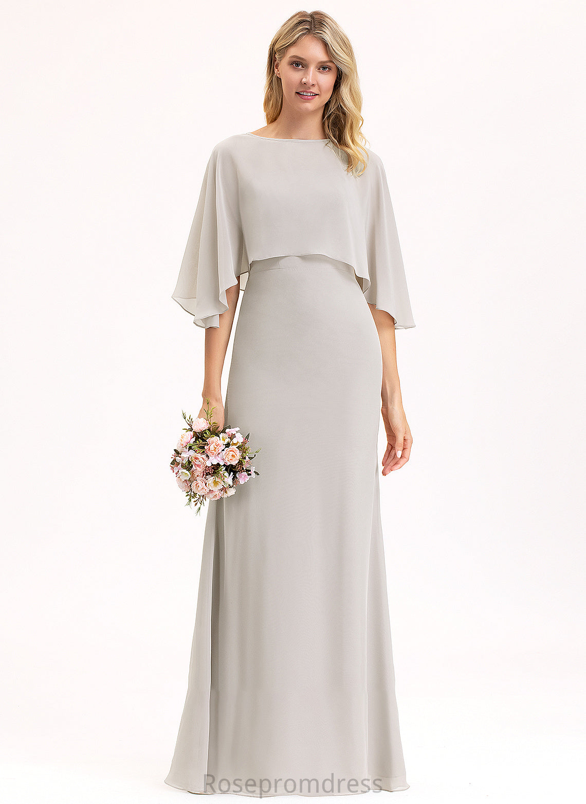 Straps Silhouette Sheath/Column Fabric Neckline Floor-Length SquareNeckline Length Miah Bridesmaid Dresses