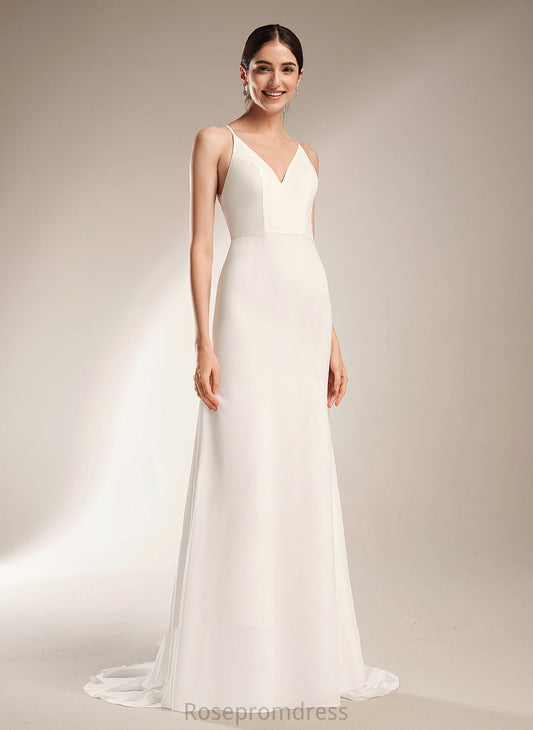 Giuliana Wedding With Court Wedding Dresses Sheath/Column Dress Lace Train V-neck