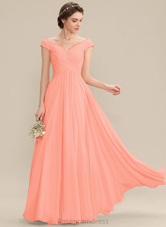 Neckline Length OfftheShoulder Silhouette A-line Floor-Length Fabric Straps&Sleeves Gia Floor Length Spaghetti Staps Sleeveless Bridesmaid Dresses