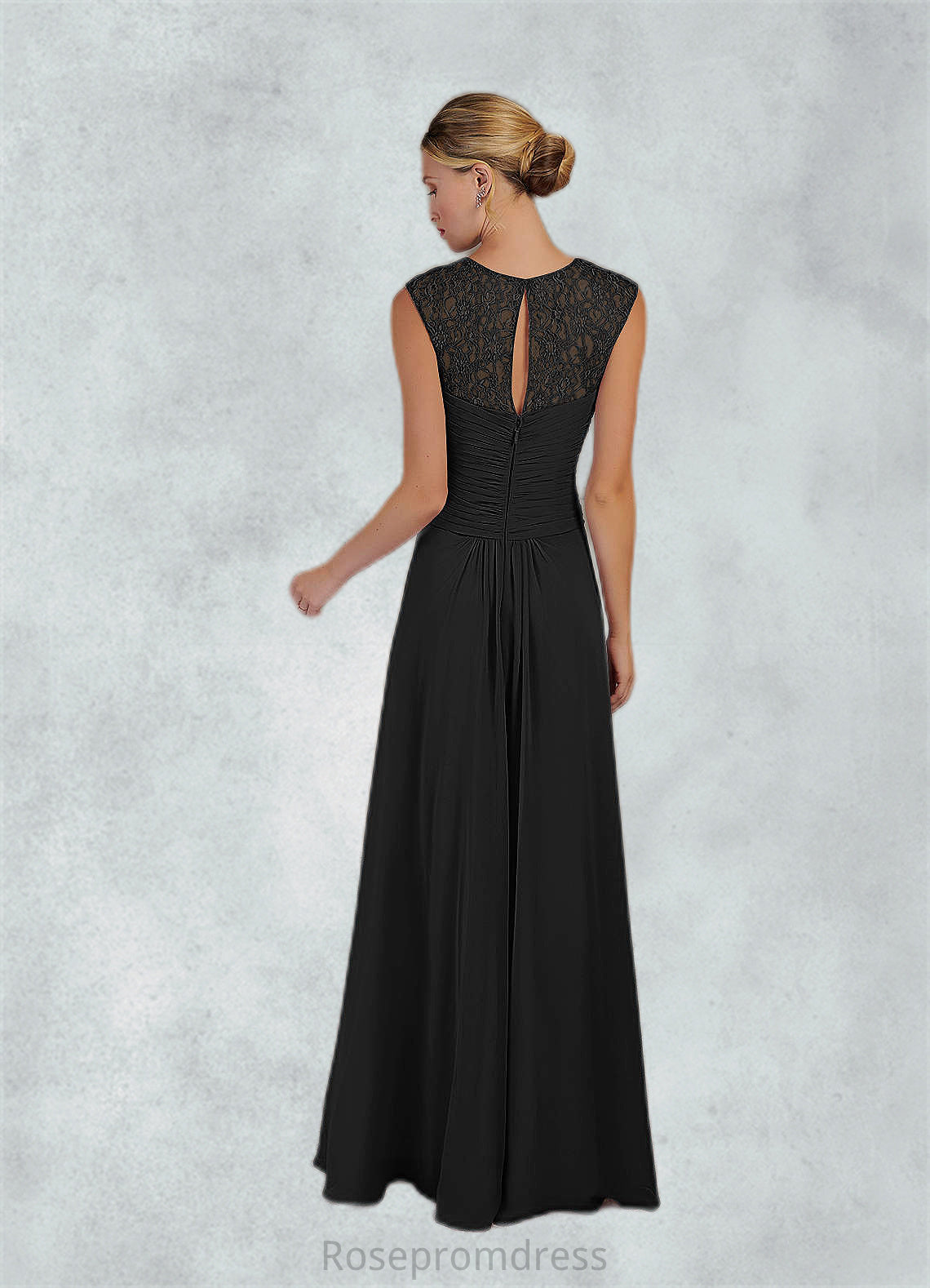 Adelaide A-Line Lace Chiffon Asymmetrical Dress SRSP0019845