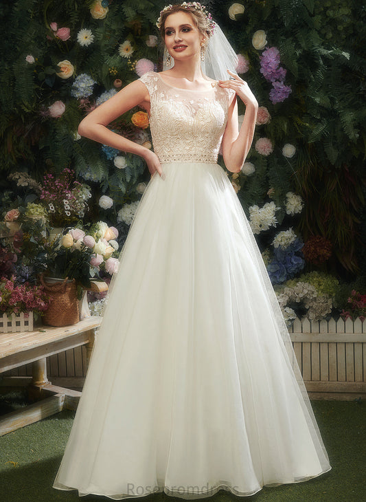 Court Illusion Beading Lace Katelynn With Dress Wedding Sequins A-Line Train Wedding Dresses