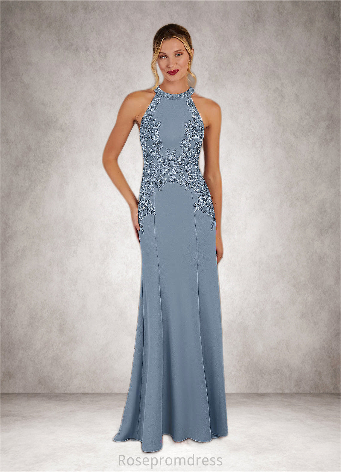 Mollie Mermaid Sequins Stretch Crepe Sweep train Dress SRSP0019825