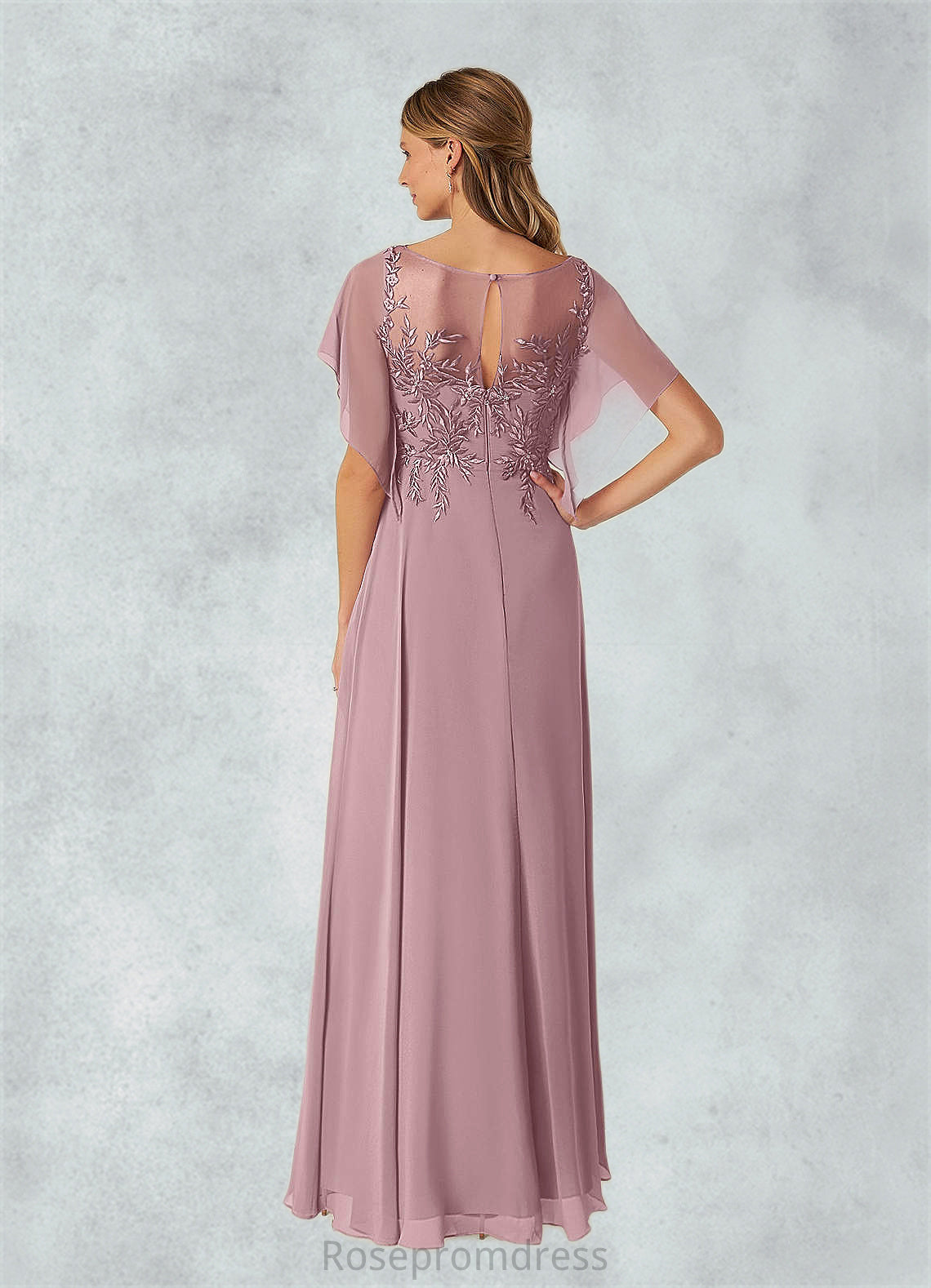 Eliana A-Line Sequins Chiffon Floor-Length Dress SRSP0019873