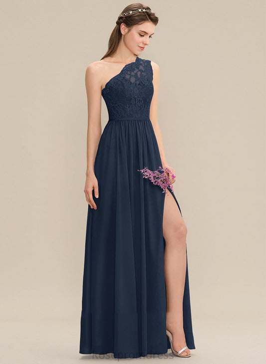 A-Line Length Floor-Length One-Shoulder SplitFront Embellishment Silhouette Neckline Fabric Noelle Floor Length Natural Waist Bridesmaid Dresses