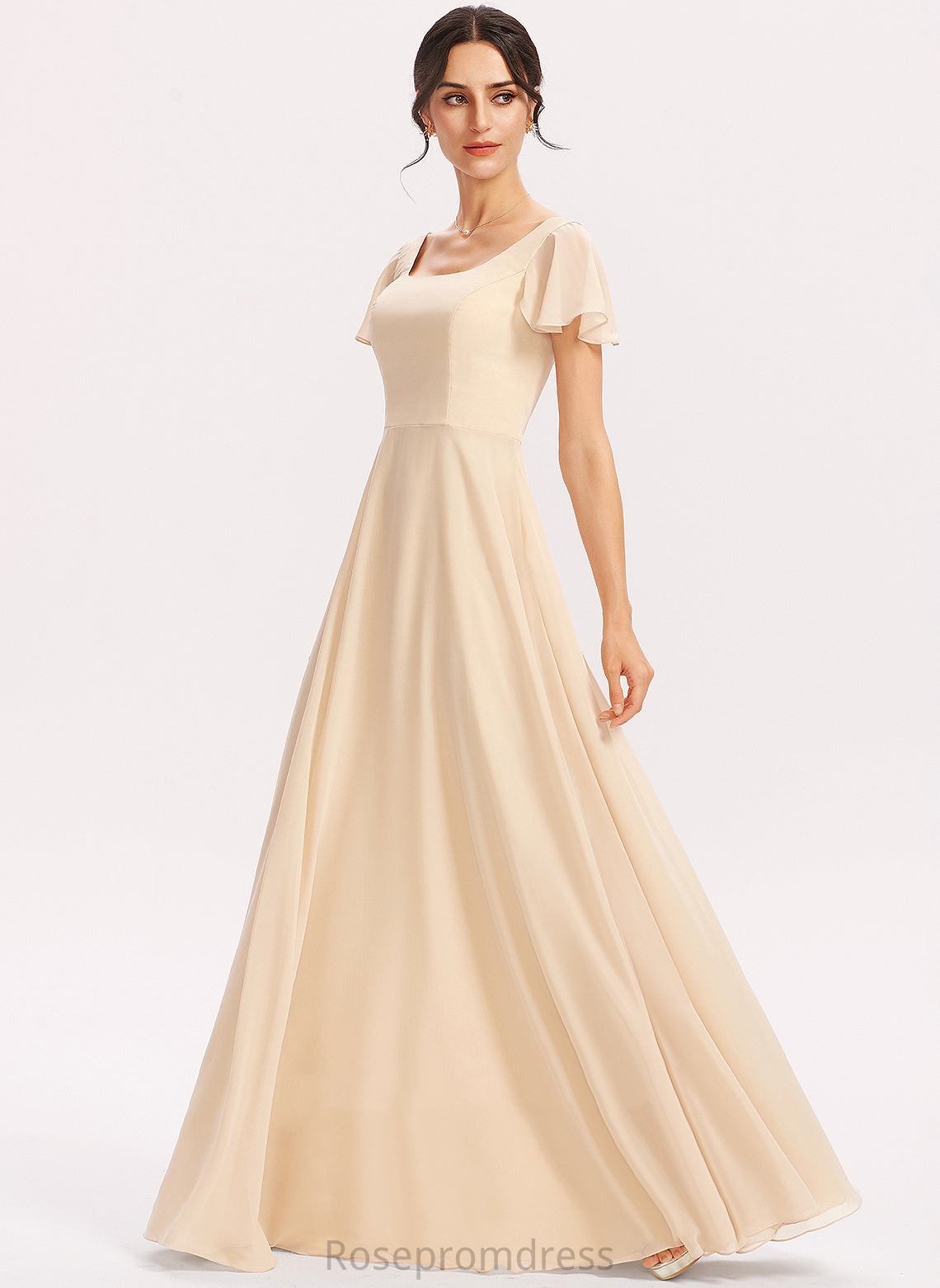 Fabric Length Floor-Length Silhouette Square Straps&Sleeves A-line Neckline Peggie Natural Waist Floor Length A-Line/Princess Bridesmaid Dresses