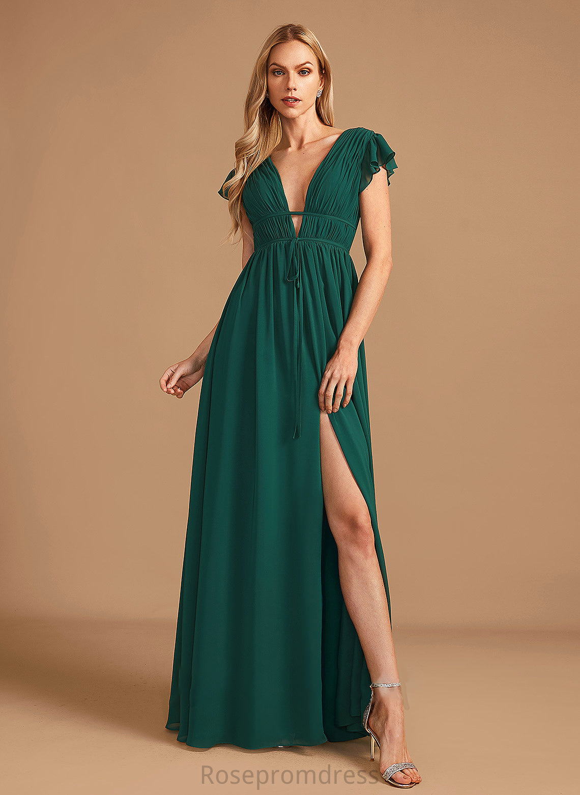 Floor-Length A-Line Neckline Embellishment V-neck SplitFront Fabric Length Silhouette Sydnee Bridesmaid Dresses