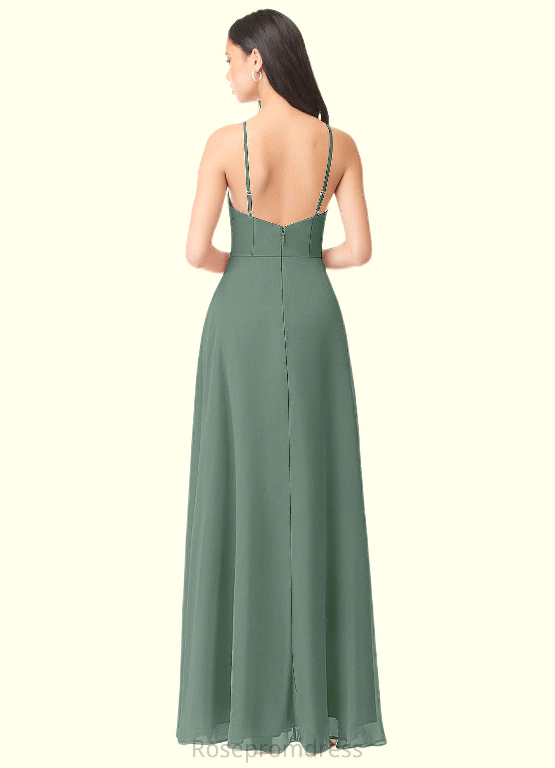 Stella A-Line Side Slit Chiffon Floor-Length Dress SRSP0019652