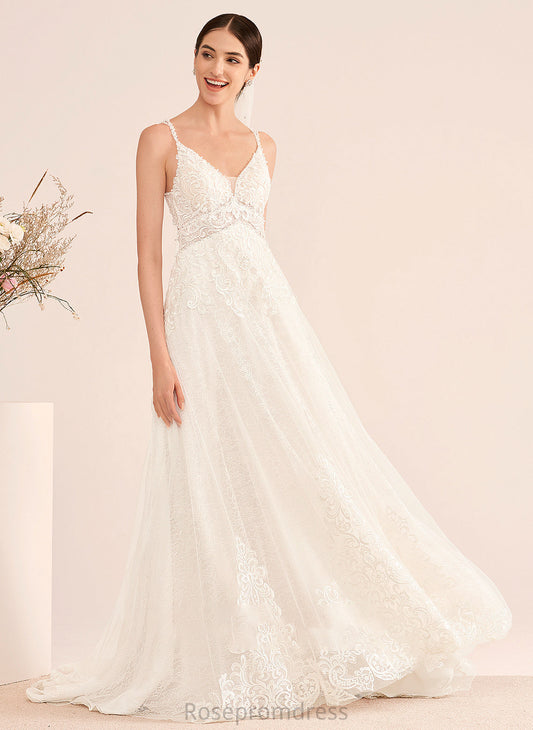 Court Wedding Dresses Dress Beading Nicole V-neck A-Line Wedding With Train