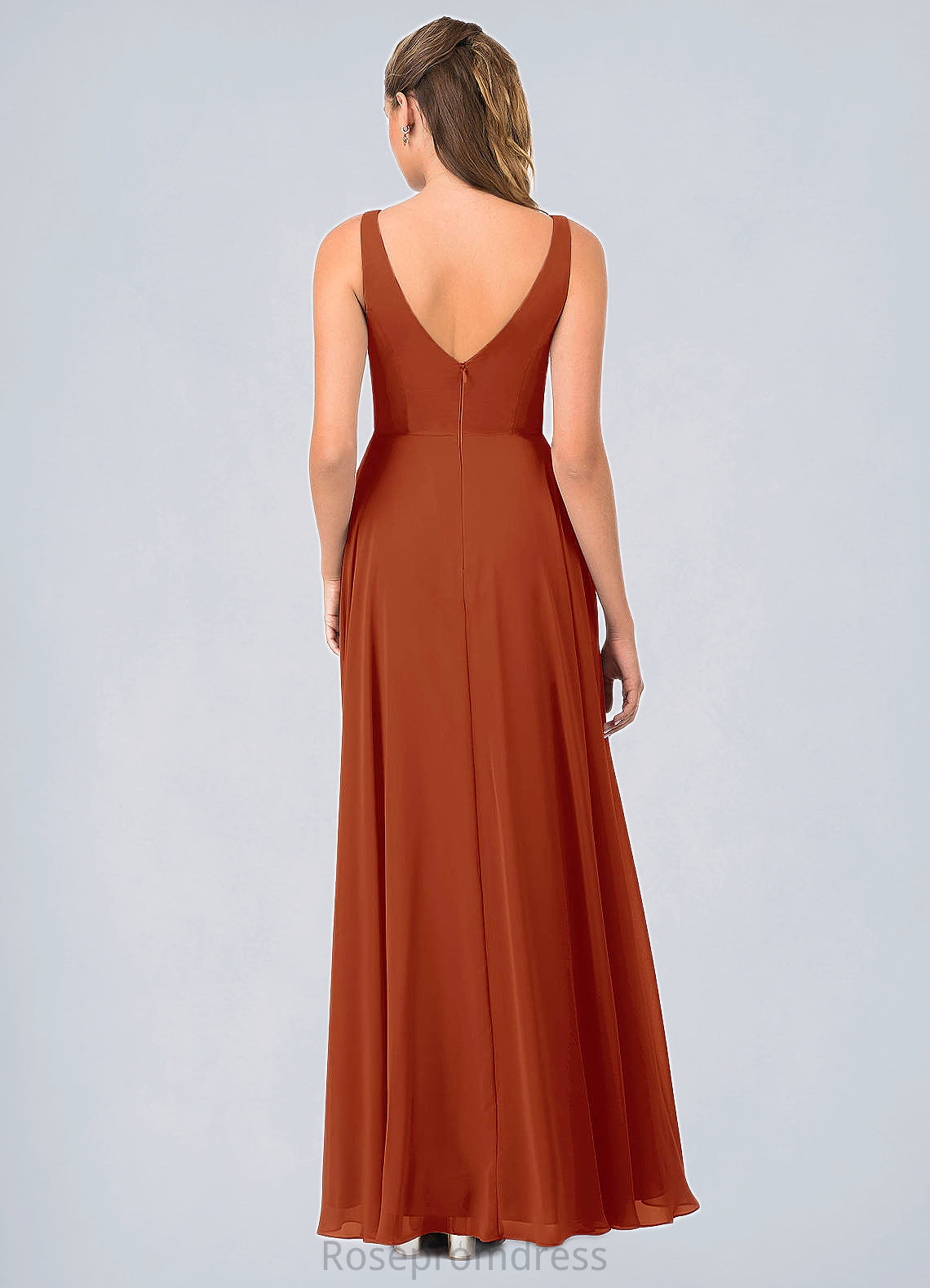 Anastasia A-Line Ruched Chiffon Floor-Length Dress SRSP0019734