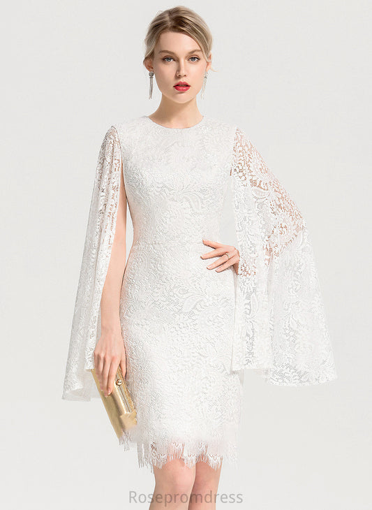 Neck Lace Wedding Dresses Dress Knee-Length Sheath/Column Alexandria Wedding Scoop