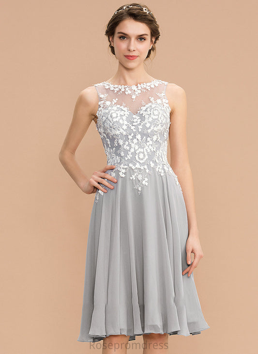 Silhouette Length Fabric Knee-Length A-Line Neckline Lace Straps ScoopNeck Daniella Bridesmaid Dresses