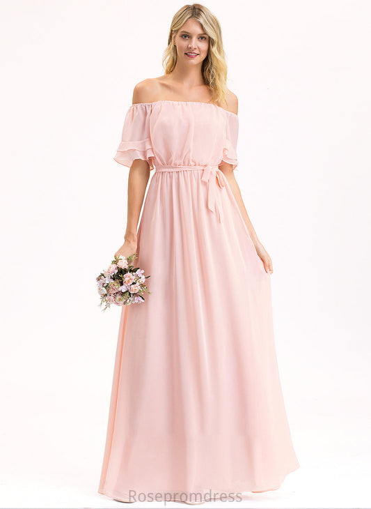 Floor-Length Neckline Silhouette CascadingRuffles Length Fabric Bow(s) Embellishment Off-the-Shoulder A-Line Emerson A-Line/Princess Bridesmaid Dresses