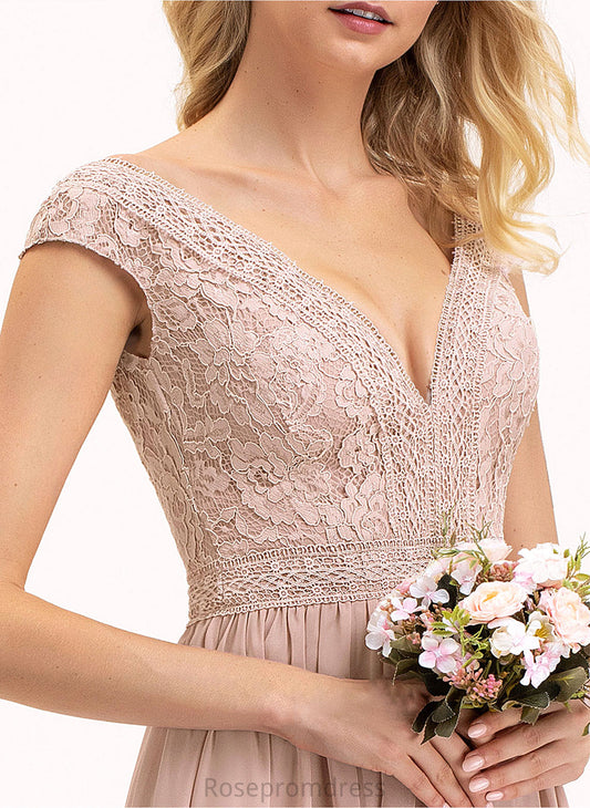 Silhouette Lace Straps Fabric A-Line Length V-neck Floor-Length Neckline Dixie V-Neck A-Line/Princess Bridesmaid Dresses