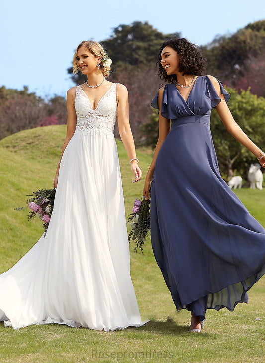 Guadalupe With V-neck Beading Sequins Court Train Dress A-Line Wedding Dresses Wedding