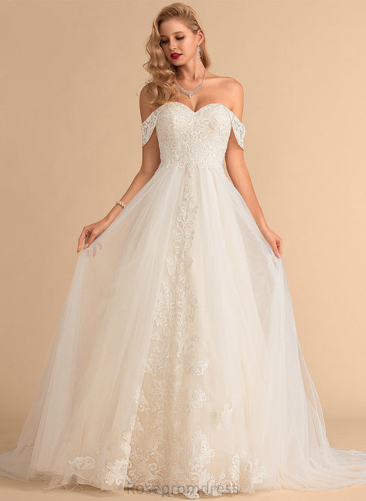 Ball-Gown/Princess Train Tulle Wedding Dresses Chapel Sequins Cherish Wedding Dress Lace With