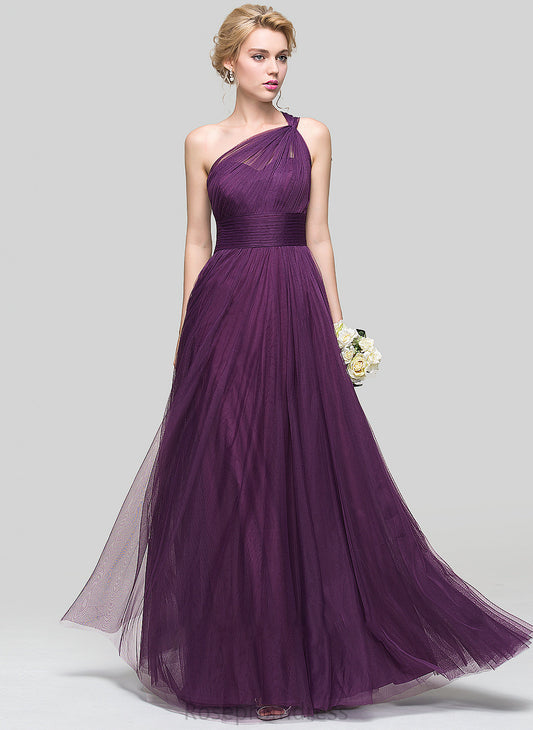 Length A-Line Fabric Silhouette Embellishment Neckline One-Shoulder Floor-Length Ruffle Yvonne Bridesmaid Dresses