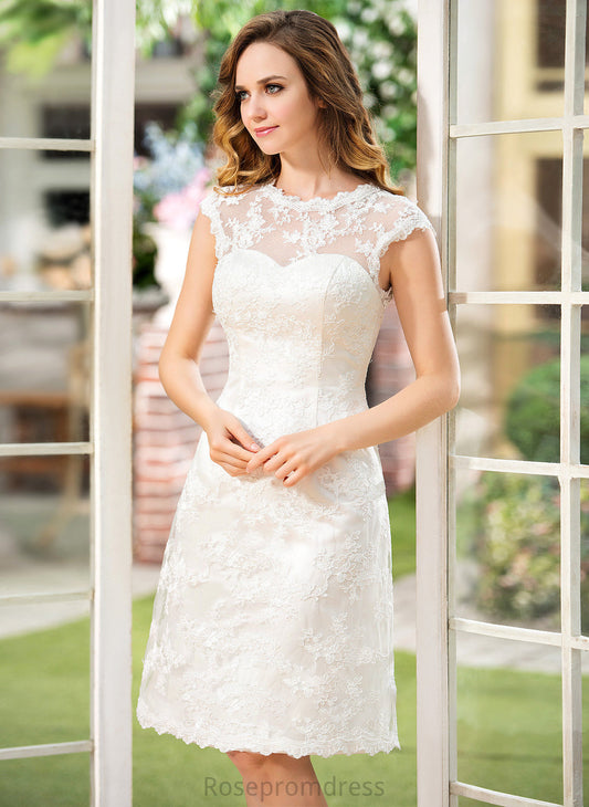 Knee-Length Dress A-Line Sophia Wedding Dresses Scoop Wedding Neck Lace