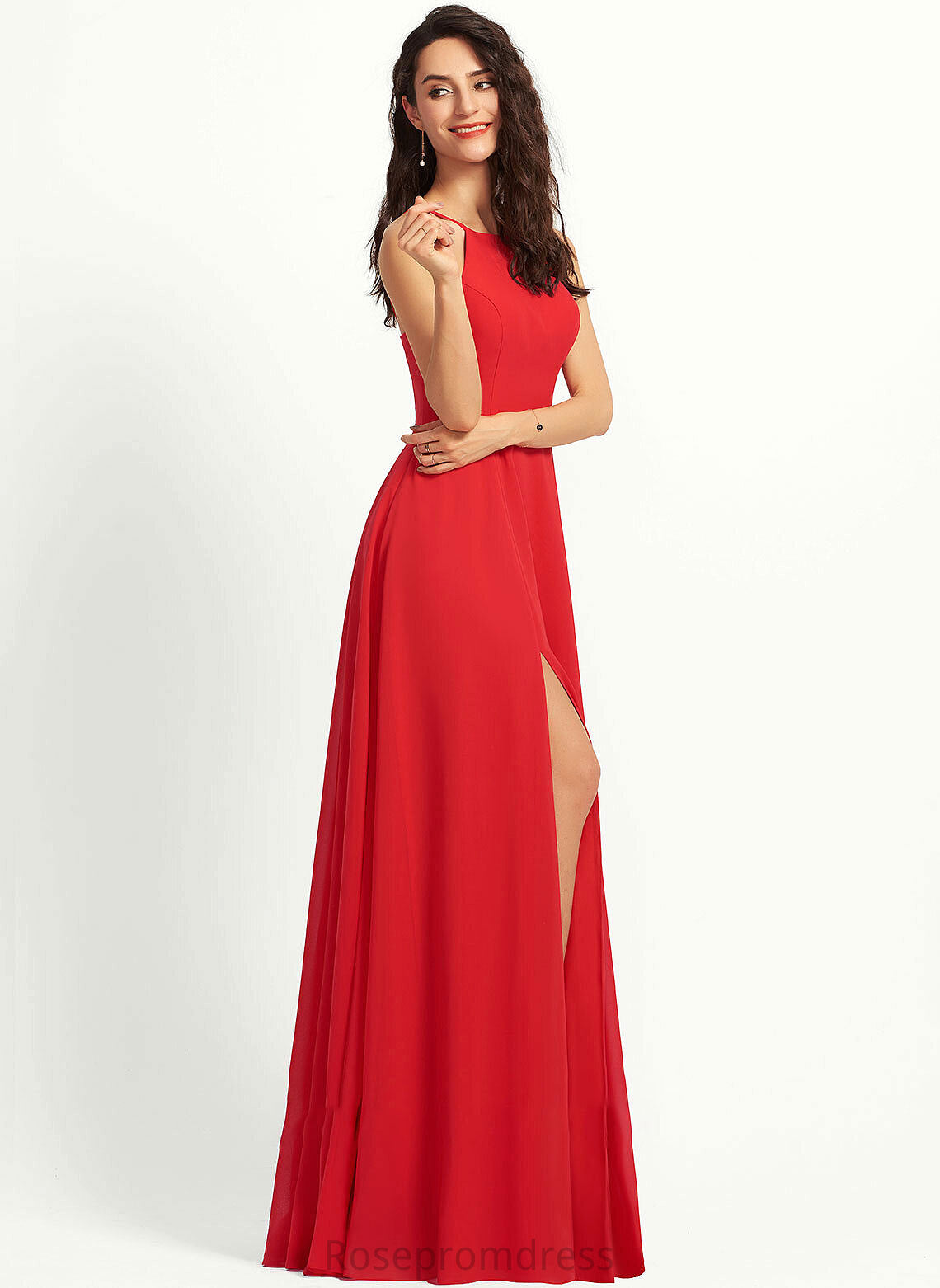 A-Line Silhouette Straps Neckline Fabric ScoopNeck Floor-Length Length Janiya Sheath/Column Floor Length Sleeveless Bridesmaid Dresses