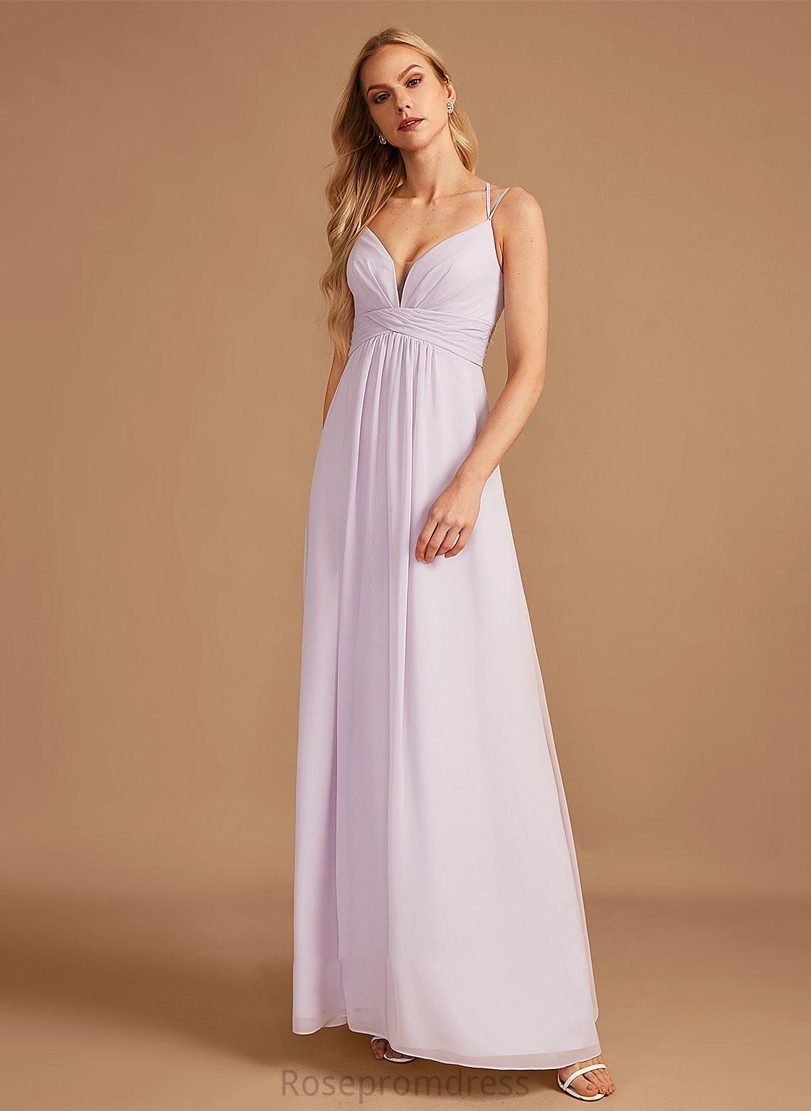 Fabric Neckline V-neck A-Line Length Embellishment Ruffle Floor-Length Silhouette Journey V-Neck Short Sleeves Bridesmaid Dresses