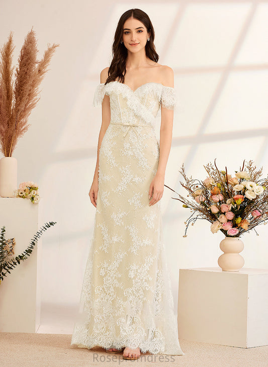 Floor-Length Dress Off-the-Shoulder With Elena Trumpet/Mermaid Wedding Sequins Beading Wedding Dresses