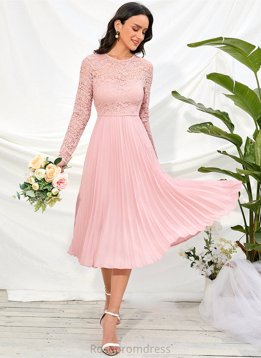 Knee-Length Silhouette Fabric Length Lace A-Line Sleeve Sleeves Straps Jaden A-Line/Princess Floor Length Bridesmaid Dresses