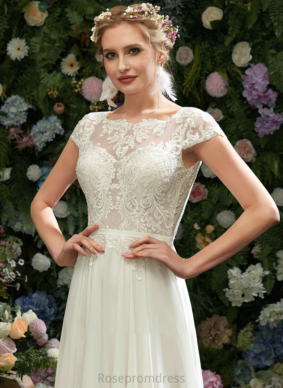 A-Line Dress With Kathy Wedding Lace Wedding Dresses Sequins Illusion Floor-Length