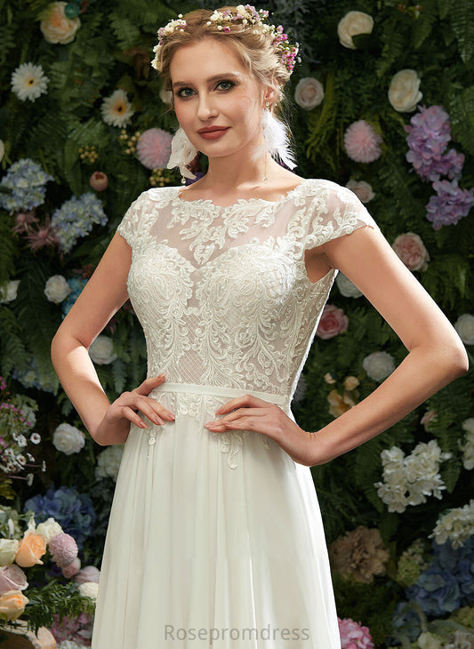 A-Line Dress With Kathy Wedding Lace Wedding Dresses Sequins Illusion Floor-Length