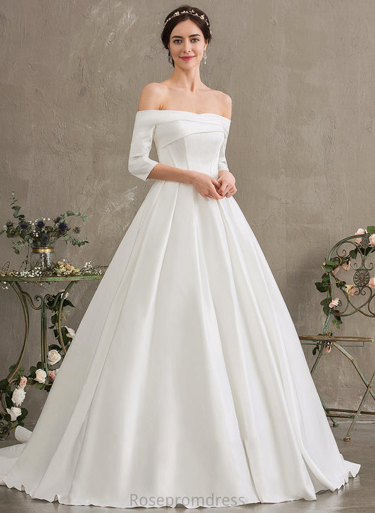 Dress Wedding Wedding Dresses Ball-Gown/Princess Satin Train Amara Court