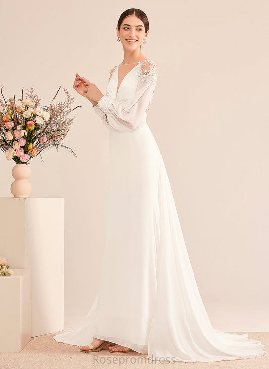 Court Wedding Dresses Kate Trumpet/Mermaid Beading Wedding Dress Train Illusion With