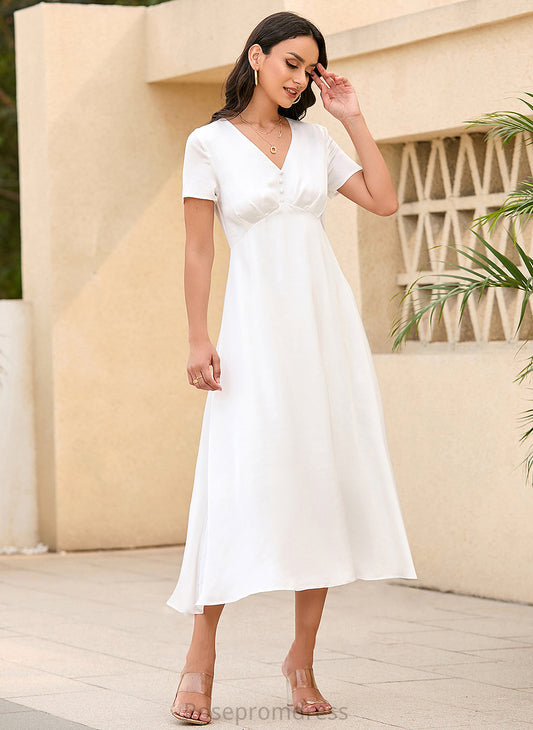 A-Line Tea-Length Wedding Dresses Ayana Wedding V-neck Dress