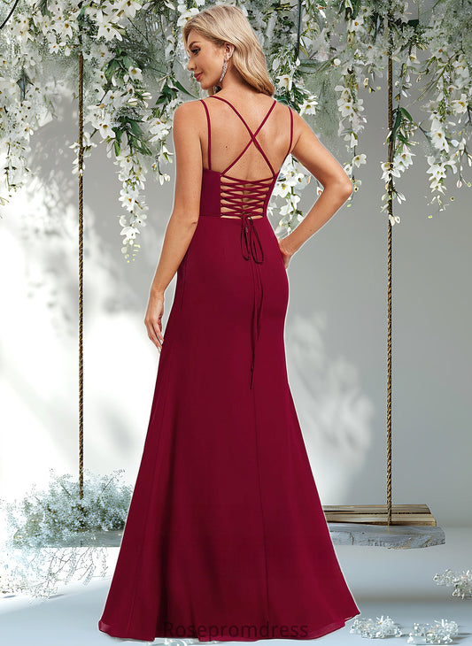 Leilani Trumpet/Mermaid Square Floor-Length Chiffon Bridesmaid Dress DSP0025826