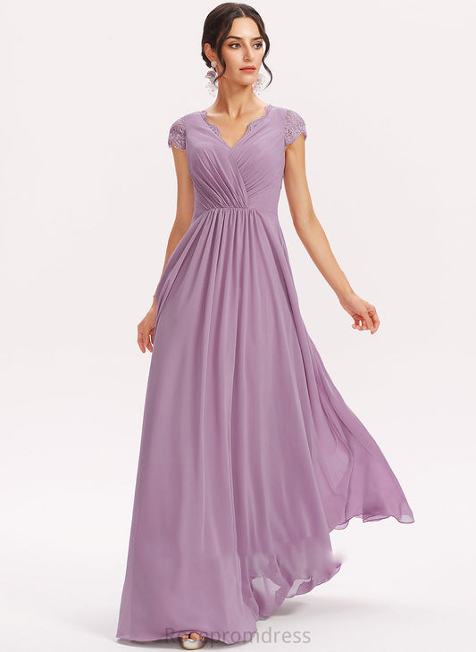 Lace Fabric A-Line Embellishment Length Neckline Floor-Length Silhouette V-neck Giovanna Floor Length Natural Waist Bridesmaid Dresses