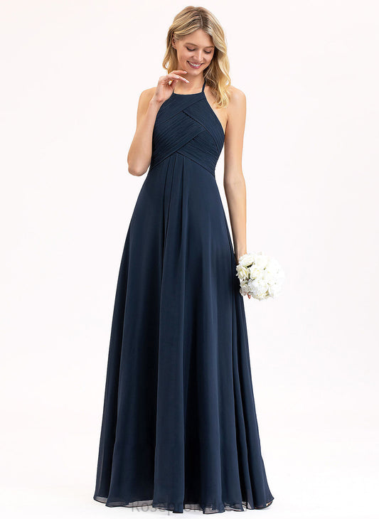 ScoopNeck Silhouette Ruffle Fabric Floor-Length Embellishment A-Line Neckline Length Carla V-Neck A-Line/Princess Bridesmaid Dresses