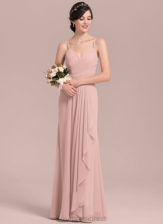 Fabric Floor-Length Length CascadingRuffles A-Line Silhouette Sweetheart Embellishment Neckline Saniyah Bridesmaid Dresses