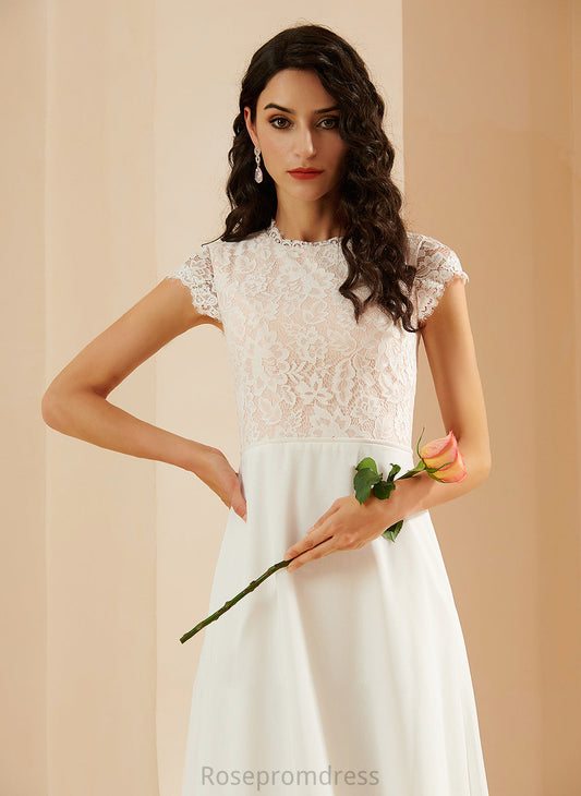 A-Line Bryanna Lace Wedding Dresses Floor-Length Neck With Scoop Dress Wedding