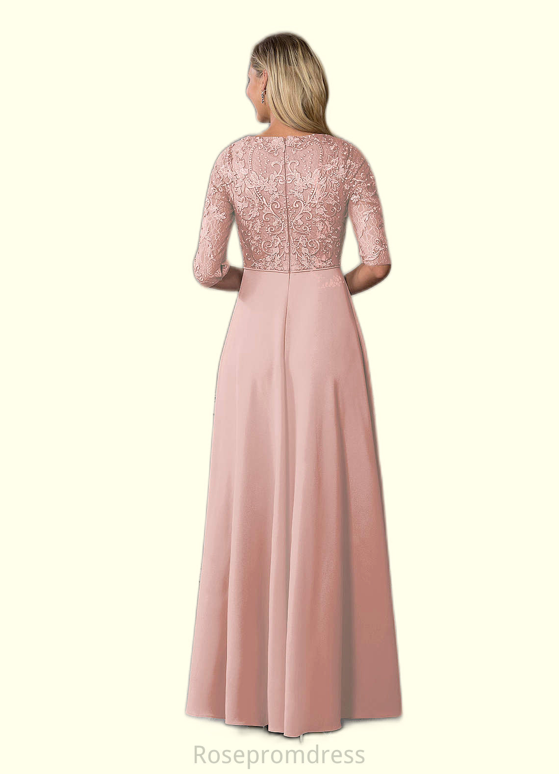 Nan A-Line Lace Stretch Crepe Floor-Length Dress SRSP0019881