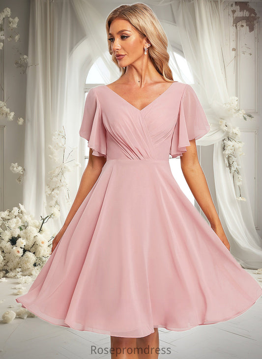Shannon A-line V-Neck Knee-Length Chiffon Homecoming Dress DSP0025702