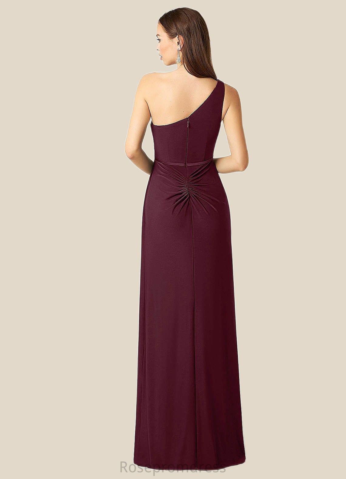 Nevaeh Sheath Ruched Luxe Knit Floor-Length Dress SRSP0019808